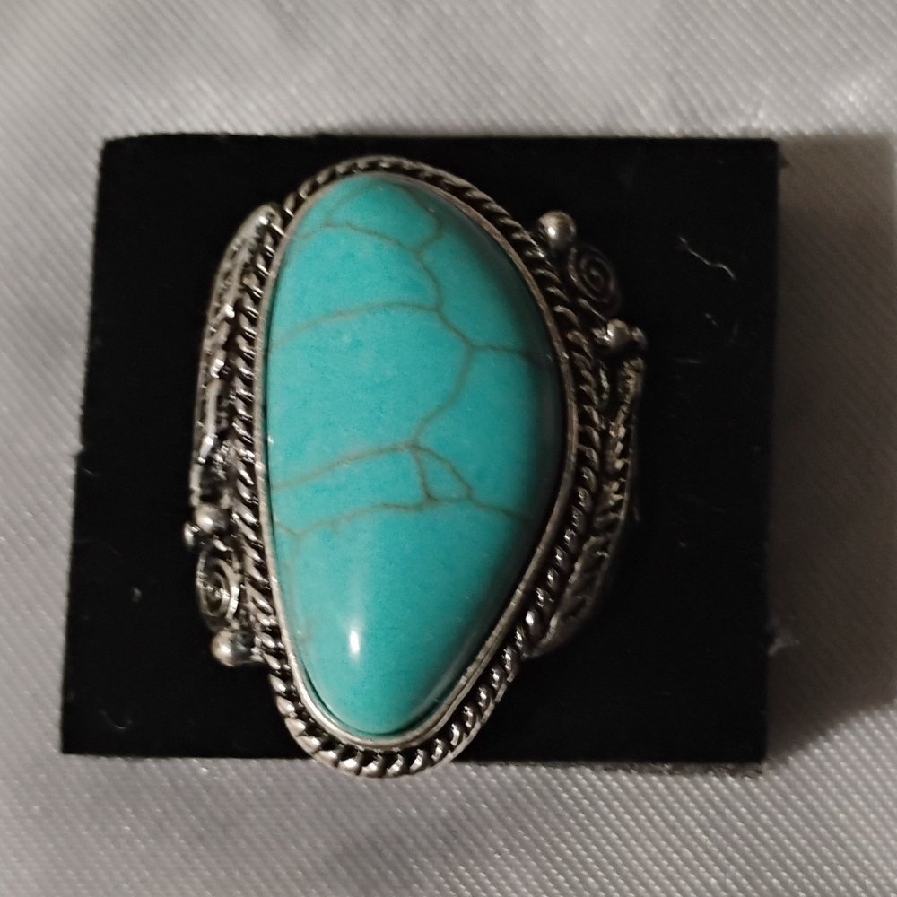 Turquoise and Silver Women's Ring